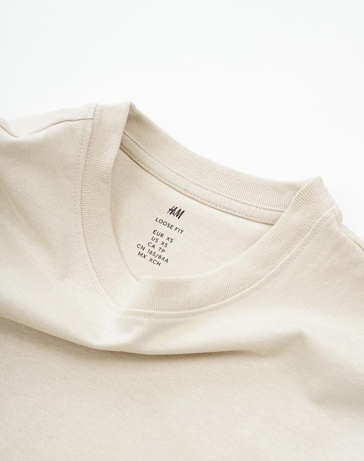 2_تیشرت کرم H&M (کد 3408)