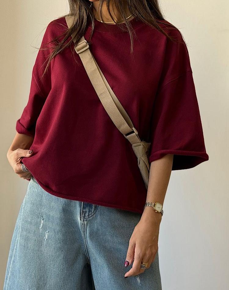 تیشرت زرشکی نیاک (کد 3202)