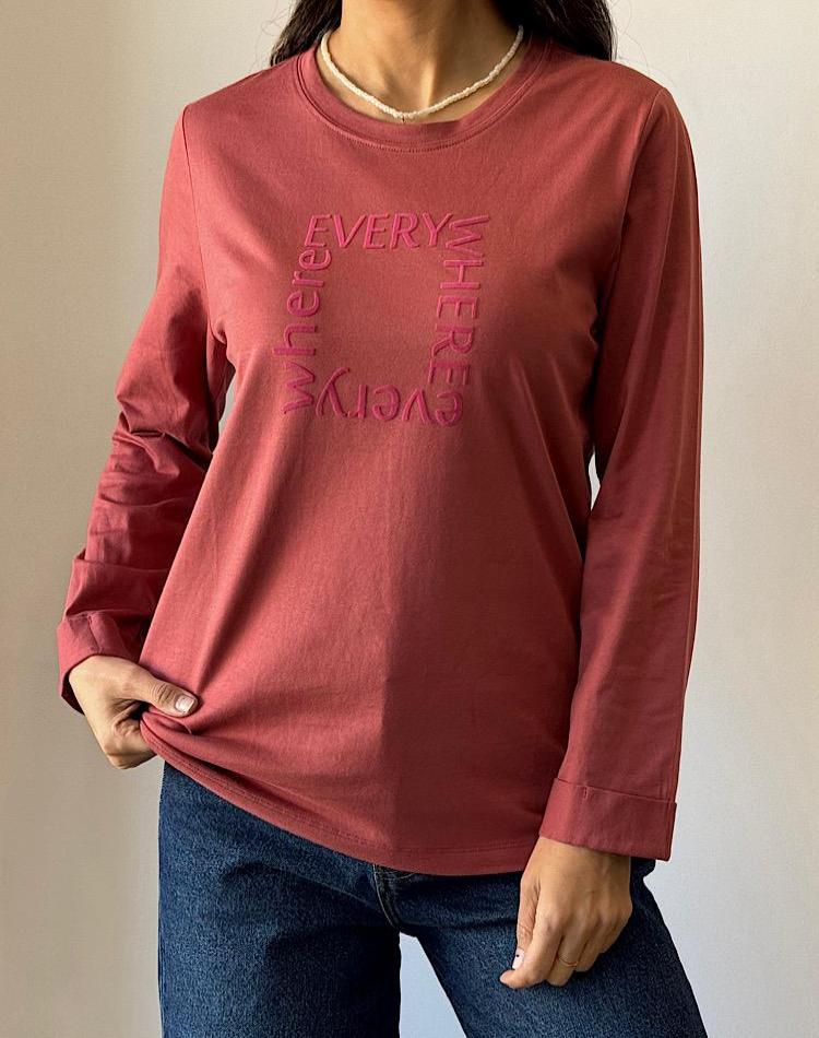 OFF/BF بلوز عنابی وارداتی (کد 3217)