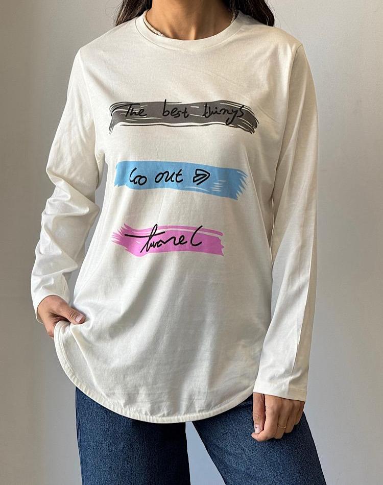 1_OFF/BF بلوز استین بلند طرحدار (کد 3218)