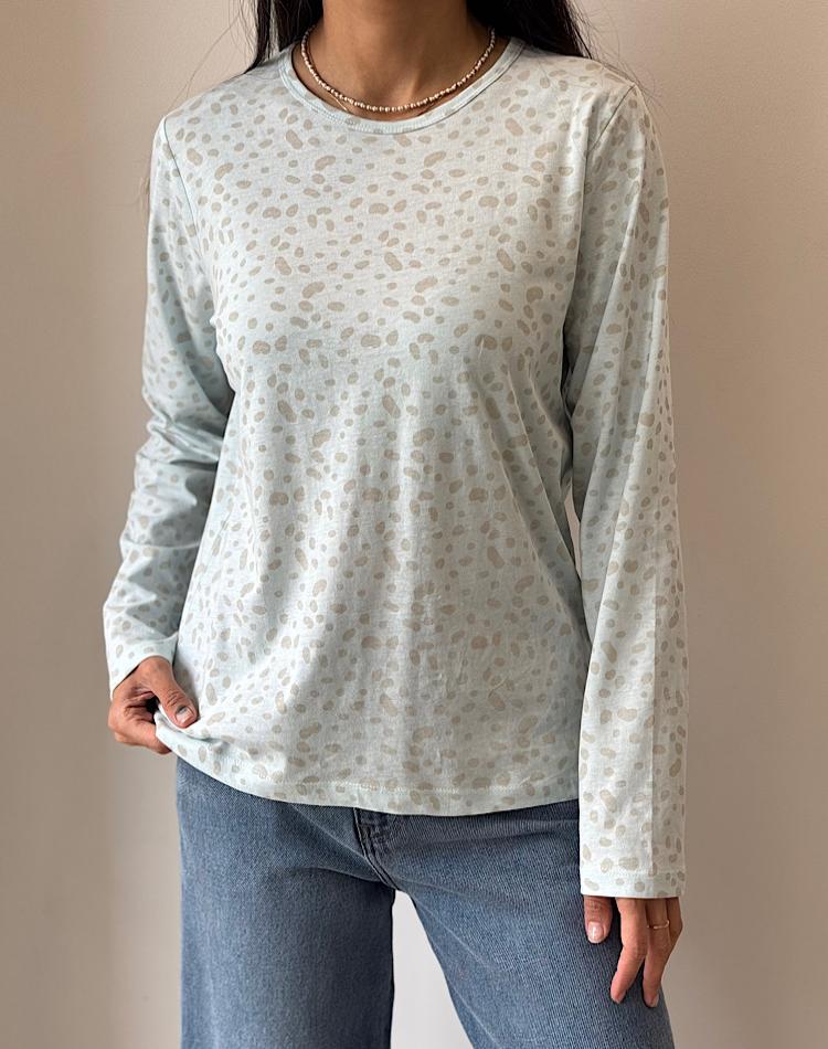 بلوز طرحدار ابی off (کد 3443)