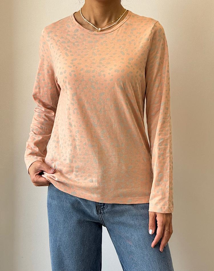 بلوز طرحدار گلبهی off (کد 3440)